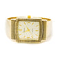 Gold Tone Mesh Style Rectangle Face Bangle Cuff Watch for Women