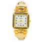 Gold Square Dial Decorated Style Bangle Cuff Watch for Women
