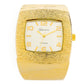 Gold Large Square Face Fashion Bracelet Women's Bangle Cuff Watch