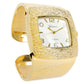 Gold Large Square Face Fashion Bracelet Women's Bangle Cuff Watch