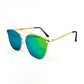 Lux Golden Metal Frame Colorful Mirror Sunglasses UV400 Lens Fashion SunGlasses