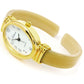 Horn Gold Acrylic Band Oval Face Women's Eikon Bangle Cuff WATCH