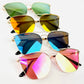 Lux Golden Metal Frame Colorful Mirror Sunglasses UV400 Lens Fashion SunGlasses