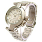 Silver Crystal Cabochon Crown Cover Geneva Women's Bracelet Quartz Watch