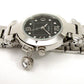 Silver Black Crystal Cabochon Crown Cover Geneva Bracelet Women's Watch