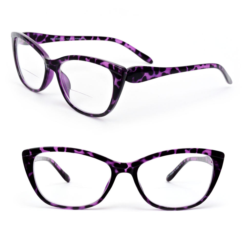 Bifocal Vision Cat Eye Women's Reading Glasses 200-350