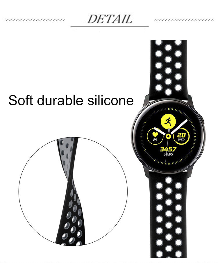 Sport Style Dual Colors Silicone Watch Bands with Quick Release Bar for Size 20mm 22mm Replacement Bracelet