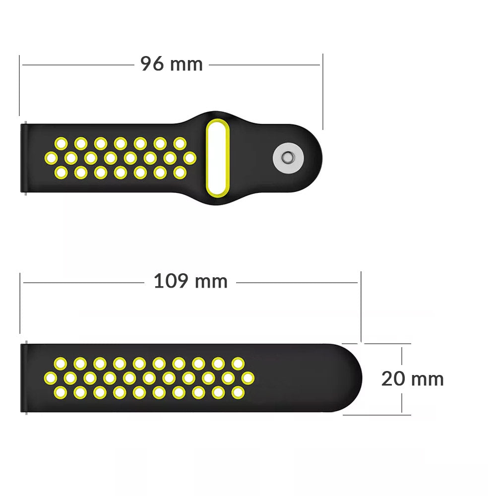 Sport Style Dual Colors Silicone Watch Bands with Quick Release Bar for Size 20mm 22mm Replacement Bracelet