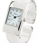 Clearance Sale -  Silver Snake Style Band Rectangle Case Women's Bangle Cuff Watch