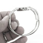 Silver Round Face Metal Double Band Fashion Women's Bangle Cuff Watch