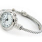 Silver Cable Band Mother of Pearl Dial Small Size Women's Bangle Cuff Watch