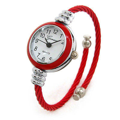 Geneva Cable Band Women's Small Size Bangle Cuff Watch