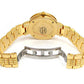 Gold Geneva Bold Case Rhinestones Bezel Bracelet Women's Quartz Watch