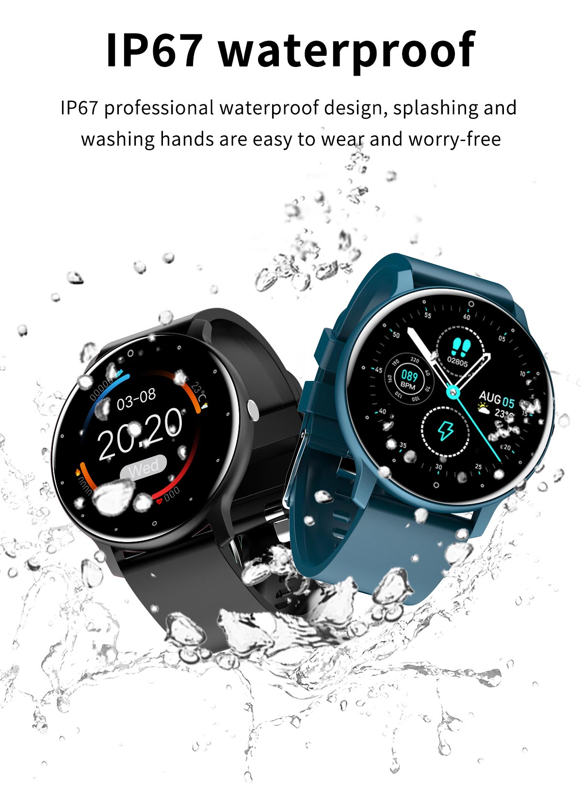 Smart Watch for Men Women Heart Rate, Blood Pressure, Sleep Monitoring, Long Battery Life