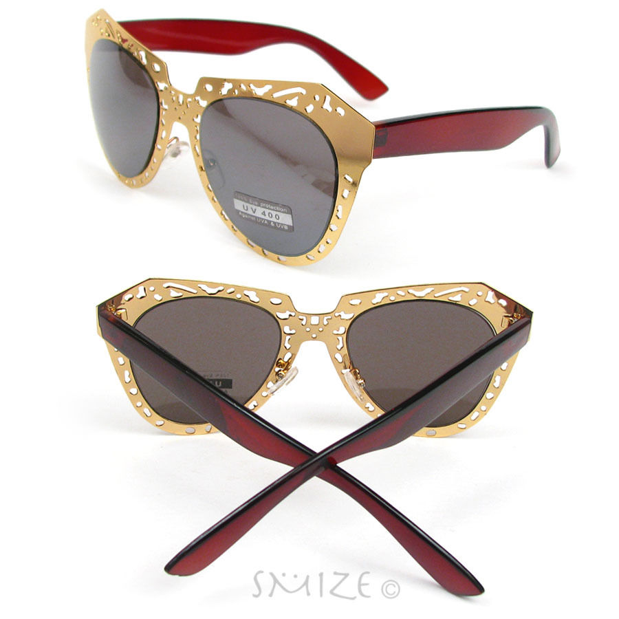 Extravaganza Oversized Metal Frame Women's Fashion Sunglasses