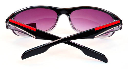 Black Red Sport Design Square Plastic Frame UV400 Unisex Sunglasses